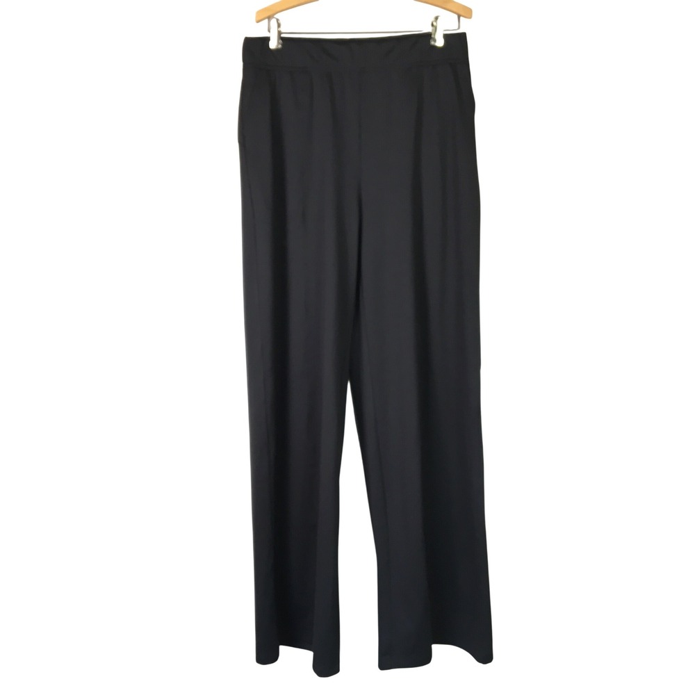 Old Navy Powersoft Wide Leg Athletic Pants Black‎ Go-Dry Size L Tall 003489 NWOT